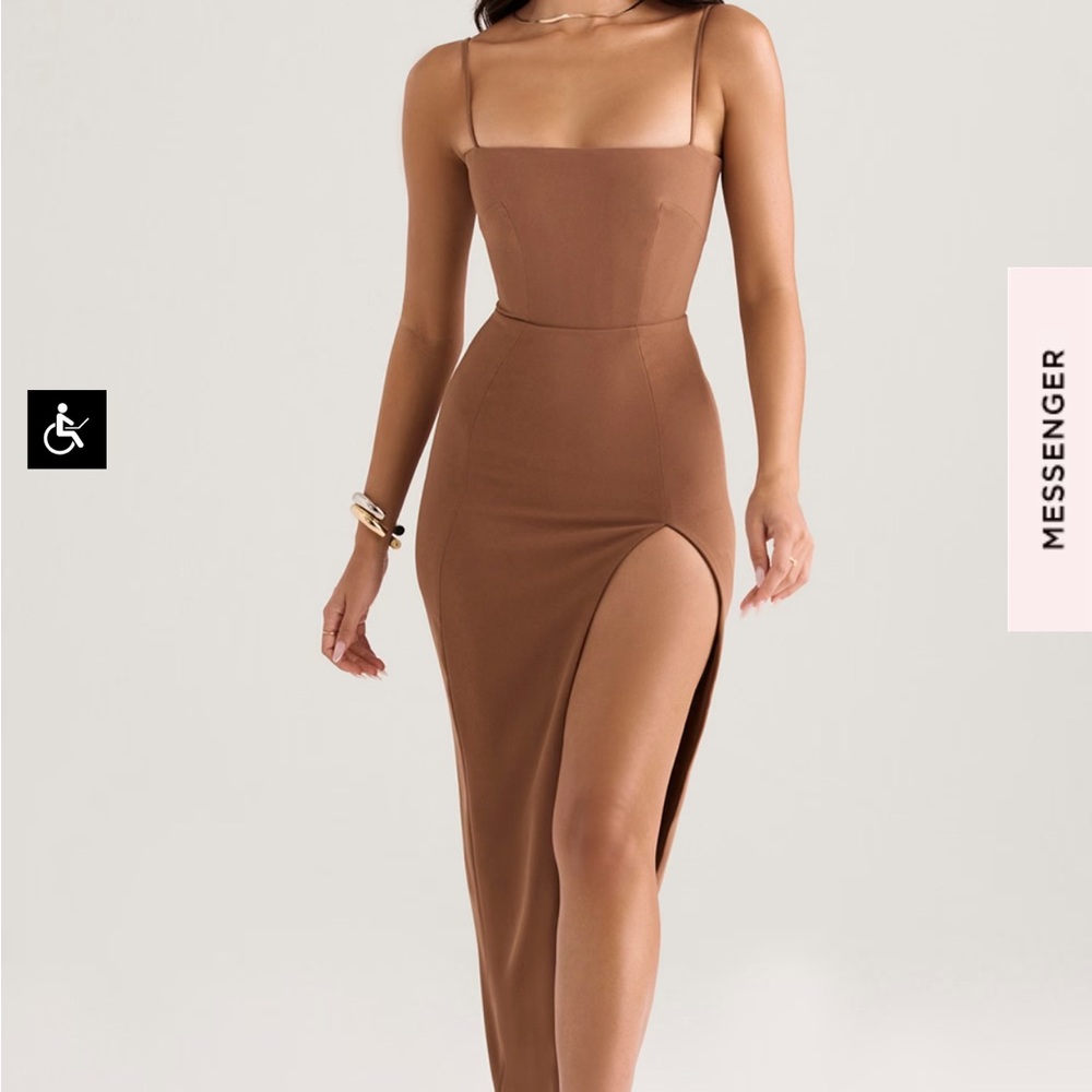 House of CB Brown Strapless Dress - Picture 5 of 6
